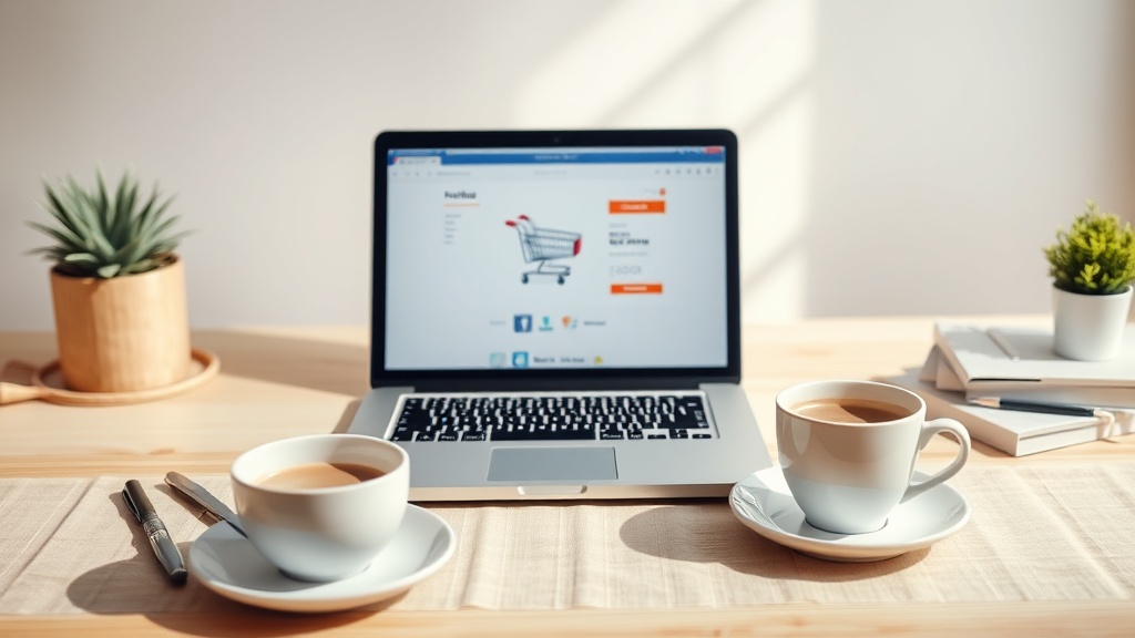 Ordinateur portable affichant un panier d'achat en ligne